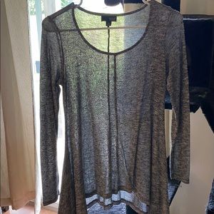 A.N.A. Grayish/Blue Elegant Long-sleeve Shirt